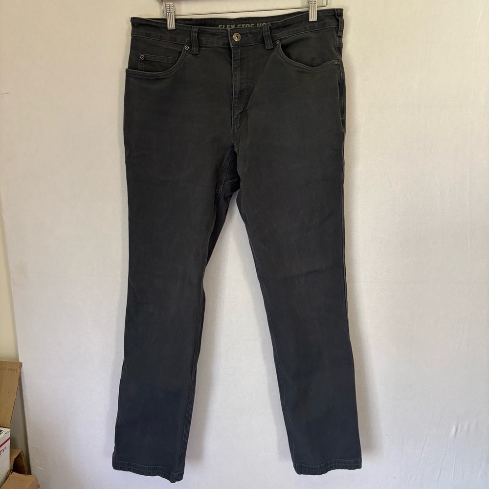 Duluth Trading Co Pants 36 x 34 Fire Hose Slim Fit Charcoal Gray Cotton Blend